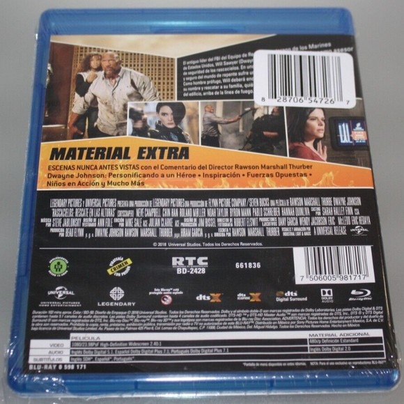 Rascacielos Rescate en las Alturas Skyscraper Blu-Ray Spanish Portuguese English - Picture 3 of 3